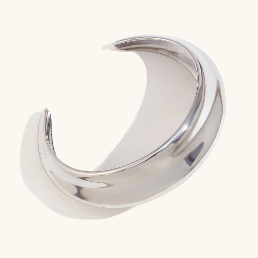 La.Muses Concavo Convexo Superfície Curva Pulseira Aberta de Aço Inoxidável Moda Feminina Jóias À Prova D 'Água Acessórios Femininos