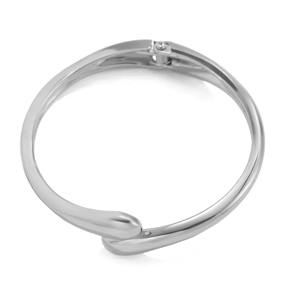 Anel de pulseira de metal largo para mulheres, cor dourada e prateada, gota d'água robusta, punho aberto, grosso, irregular, torcido, joias