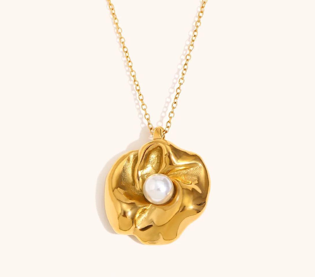 La Muses Pérola Flor Pingente de Aço Inoxidável Colar Feminino Elegante Moda Charme Jóias Presente 2025