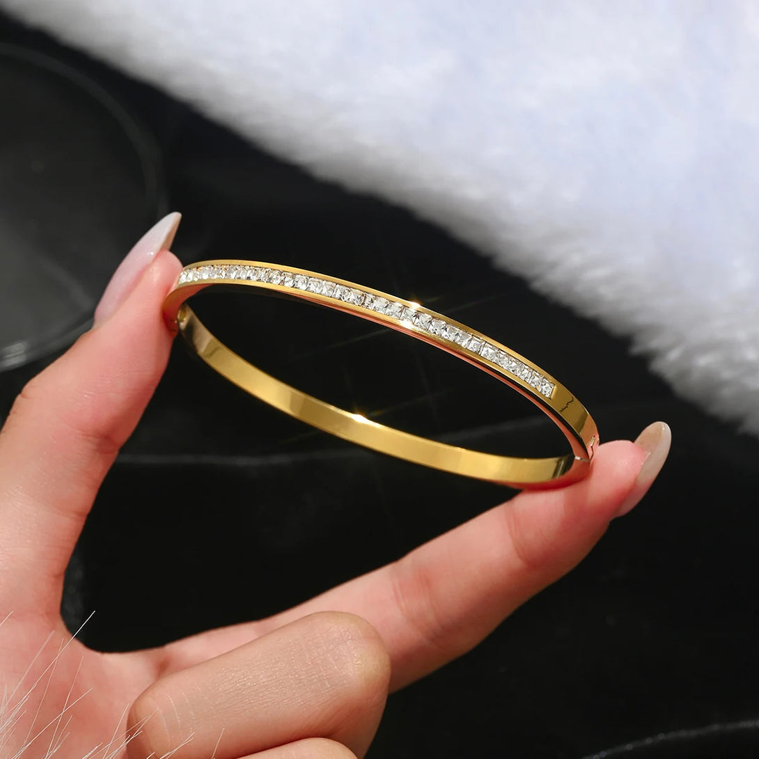 Europa e nos Estados Unidos venda quente de aço inoxidável pulseira de unhas de ouro moda feminina pulseira pulseiras de ouro