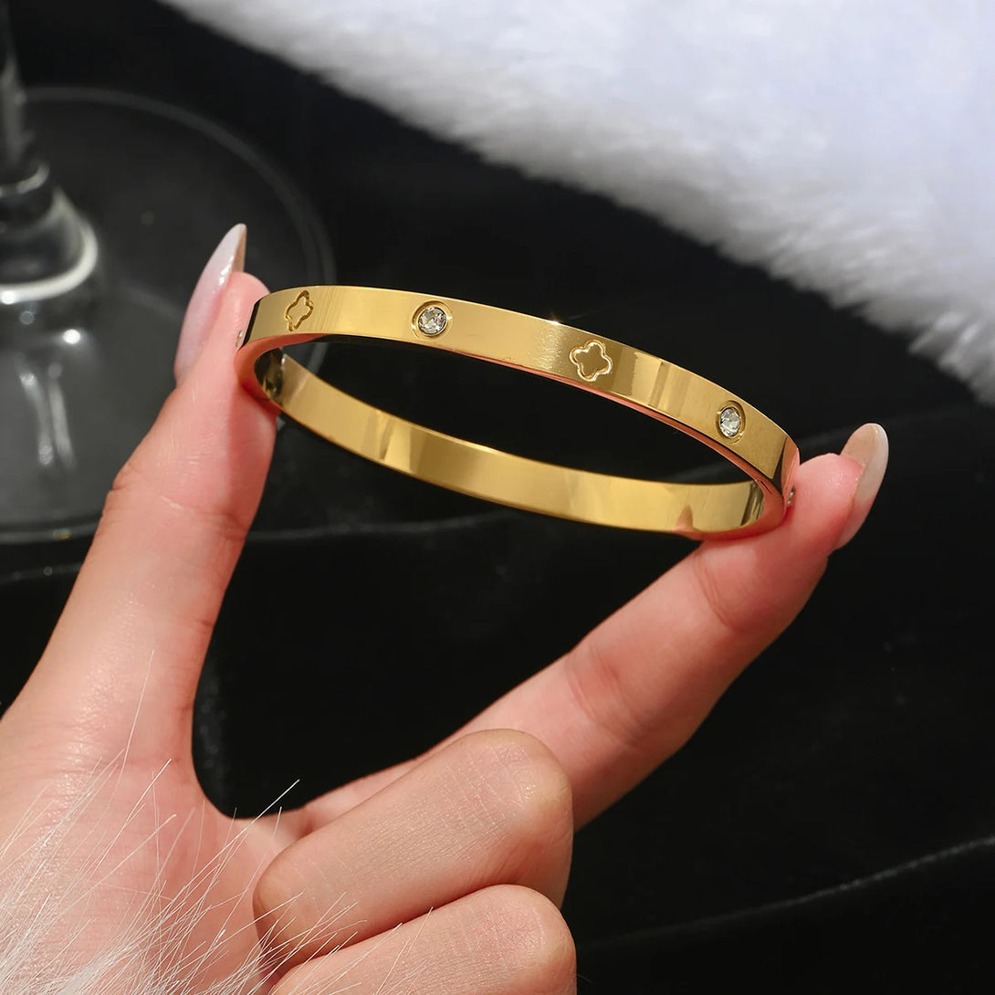 Europa e nos Estados Unidos venda quente de aço inoxidável pulseira de unhas de ouro moda feminina pulseira pulseiras de ouro